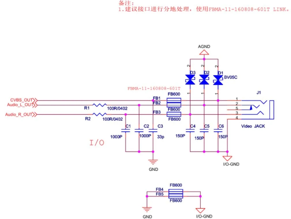 AV接口EMC設計標準電路