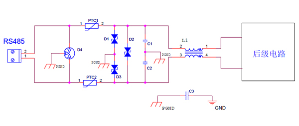 RS485接口防雷電路